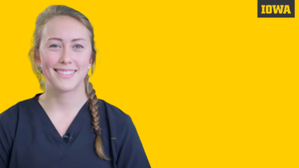 Dental Student with yellow background